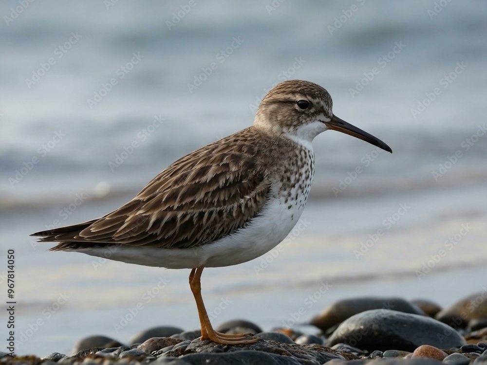 A sandpiper perched on the shore along Sweden's west coast. A sandpiper perched on the shore along Sweden's west coast.