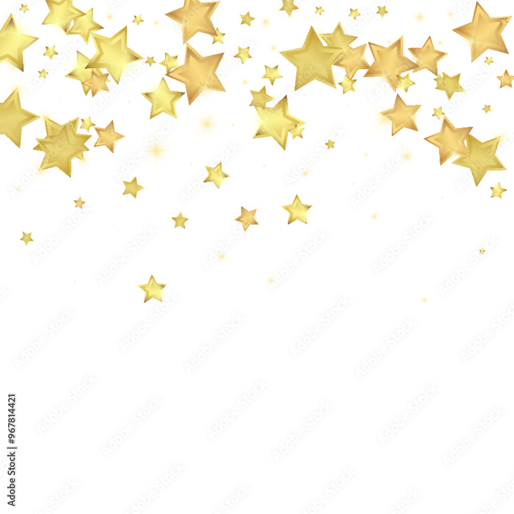 Obraz premium Magic stars vector overlay. Gold stars scattered