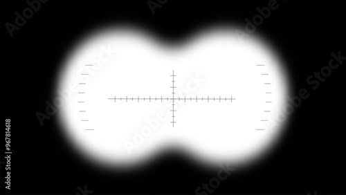 Binoculars POV frame overlay set.  aim sight, blurred border vector illustration