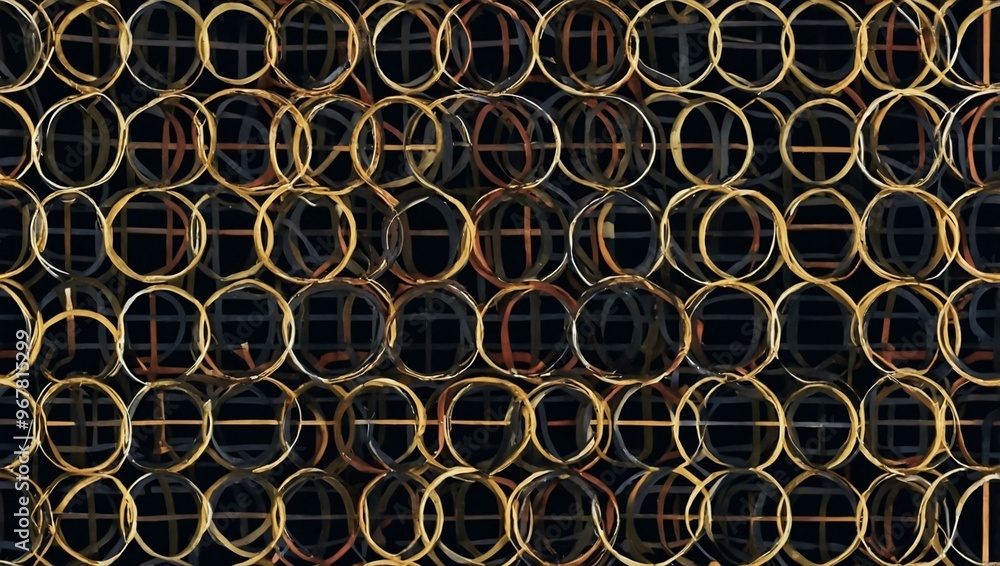 A seamless pattern featuring circles. A seamless pattern featuring circles.