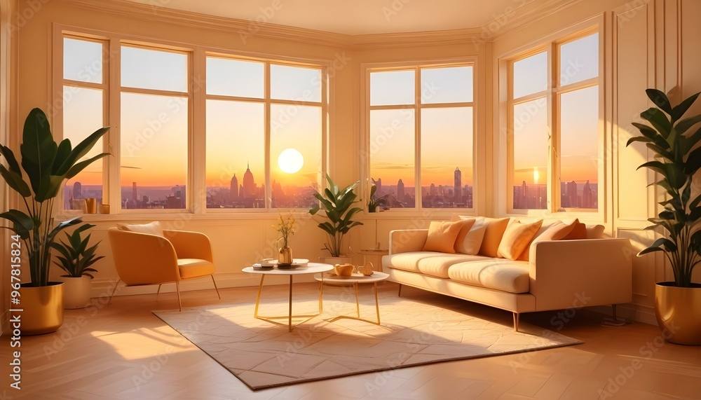 Photo interior modern design room 3d illustration; Photo interior modern design room 3d illustration;
