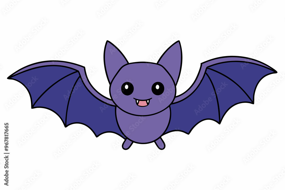 Silhouette of a flying colorful bat isolated on a white background. Silhouette of a flying colorful bat isolated on a white background.