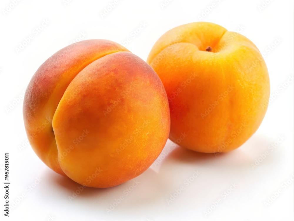 Two ripe peaches with velvety skin Two ripe peaches with velvety skin