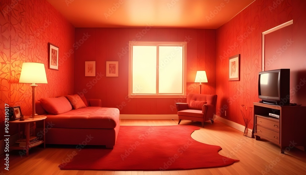 Fototapeta premium Photo interior modern design room 3d illustration;