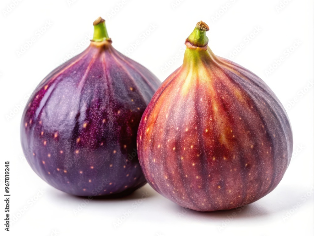 Close-up of two fresh figs with colorful skin Close-up of two fresh figs with colorful skin