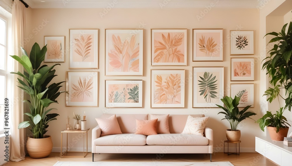 Fototapeta premium Photo interior modern design room 3d illustration;