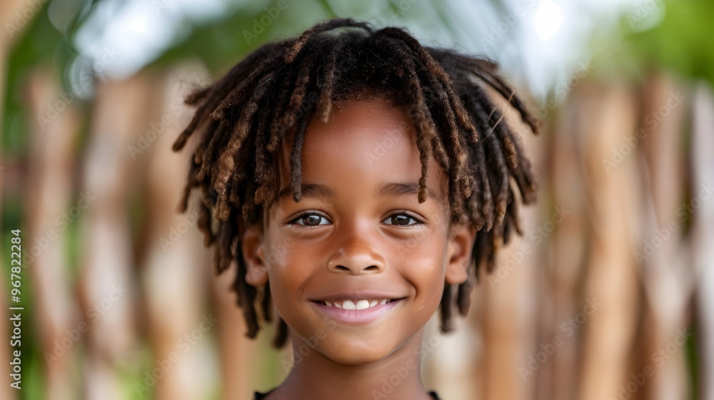 Smiling African American Little Boy With Dreadlock Smiling African American Little Boy With Dreadlock