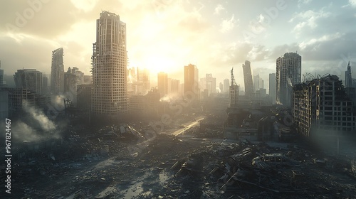 Ruined Cityscape: A Post-Apocalyptic Vision