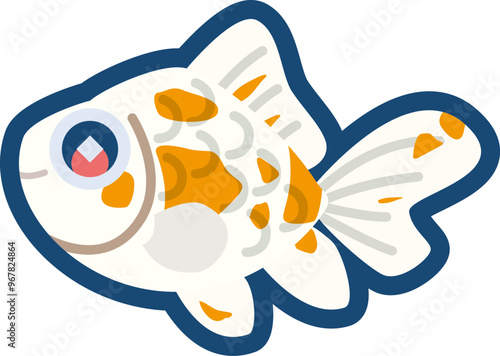 かわいい金魚（桜和金）のイラスト