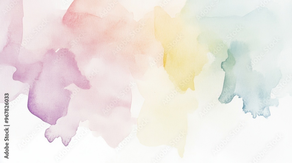 Obraz premium Abstract watercolor splashes in soft pastel tones