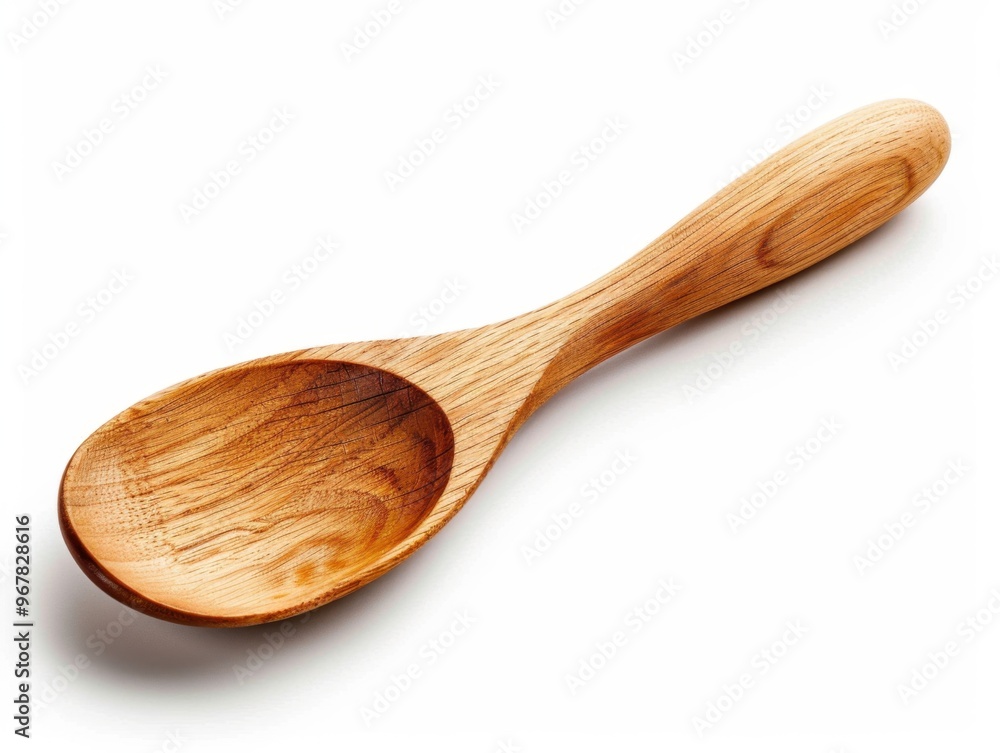 Handcrafted Wooden Kitchen Spatula with Simple Natural Texture on White Background Handcrafted Wooden Kitchen Spatula with Simple Natural Texture on White Background