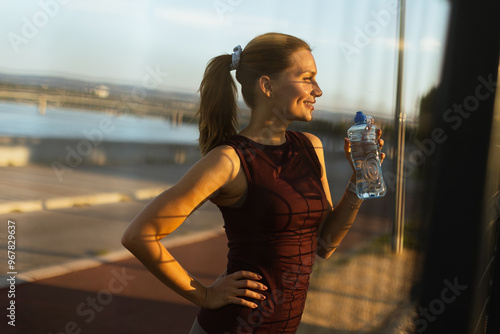 Woman quenches her thirst d...