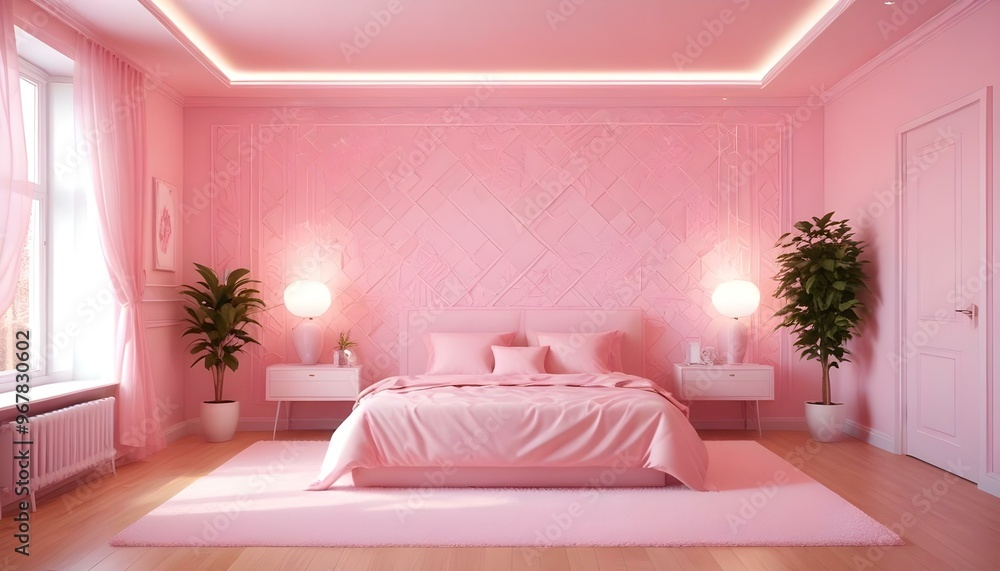 Photo interior modern design room 3d illustration; Photo interior modern design room 3d illustration;