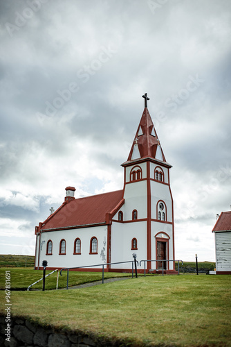 Serene Church Against Cloudy Sky