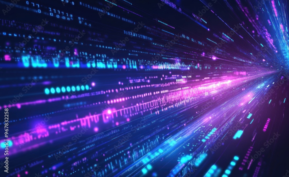 Abstract digital flow with glowing neon lines Abstract digital flow with glowing neon lines