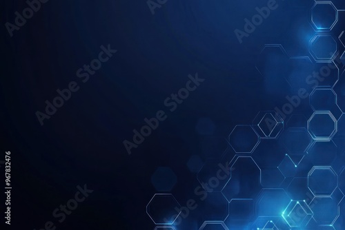 Abstract Blue Geometric Background with Hexagons