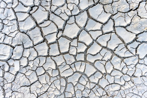 Tableau sur toile Dry cracked mud closeup