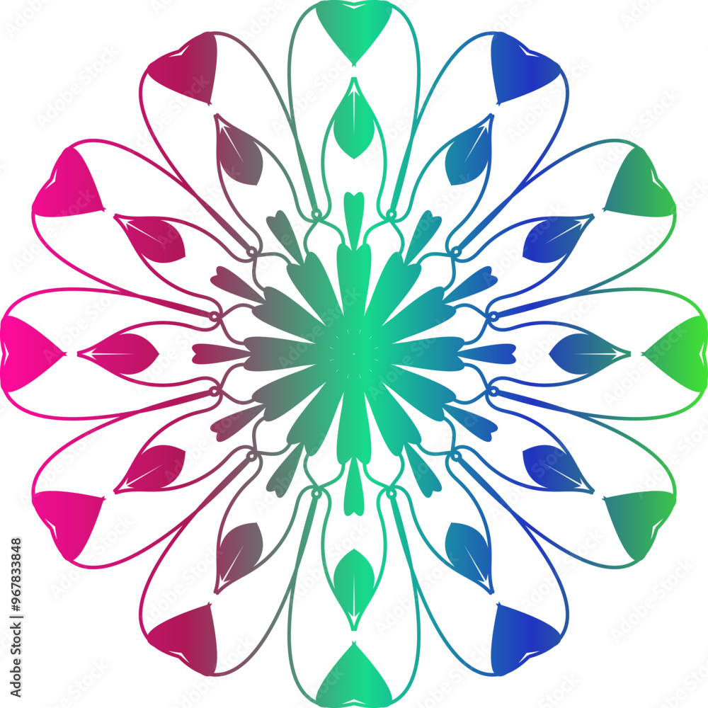 Fototapeta premium Mandala Pattern Designs, gradient color mandala, abstract mandala, Mandala Line Illustration