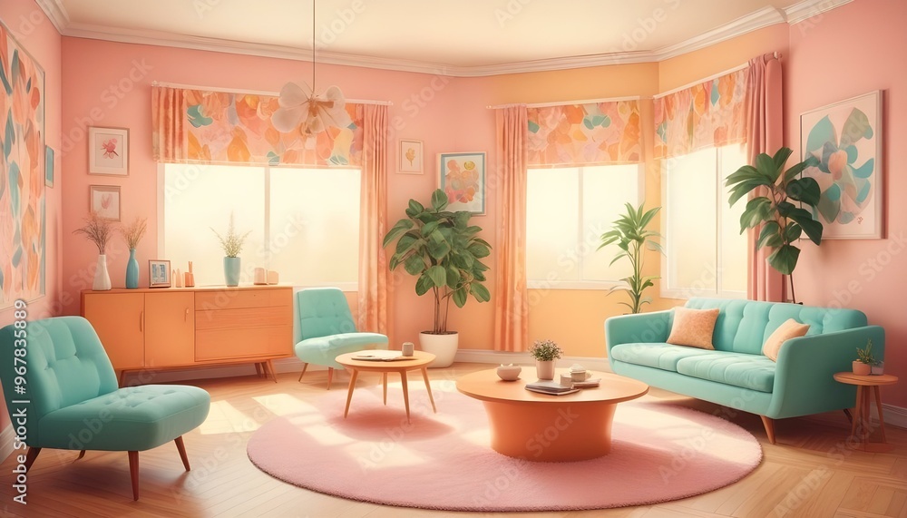 custom made wallpaper toronto digitalPhoto interior modern design room 3d illustration;