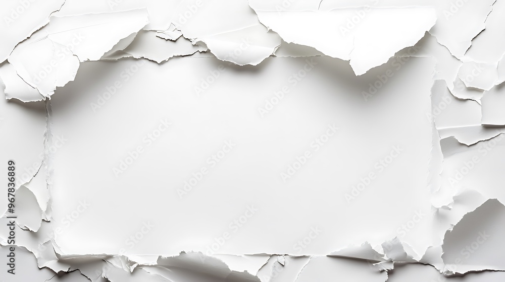 Obraz premium Torn White Paper Background Texture