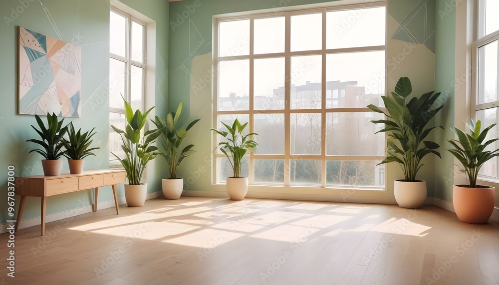 Photo interior modern design room 3d illustration; Photo interior modern design room 3d illustration;