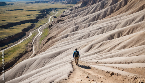 Badlands Enigmas in Cloudy Summer: The Discoverer's Jaunt Immersed in Landslide