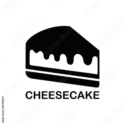 Cheese cake logo design black and white emblem of bakery