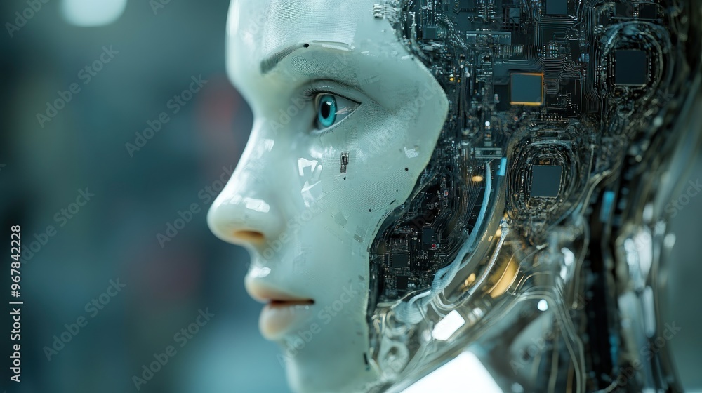 Cyborg Woman with Exposed Circuitry Cyborg Woman with Exposed Circuitry