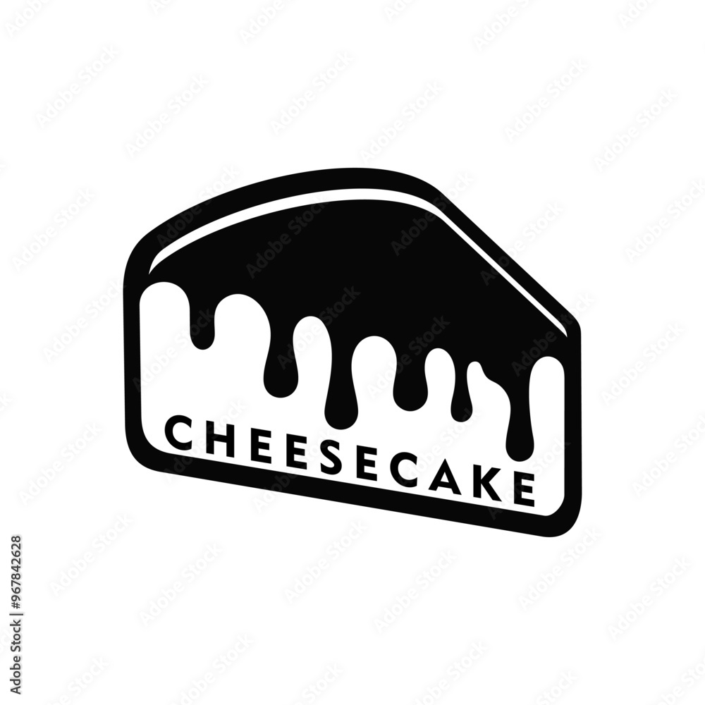 Cheese cake logo design vector black and white emblem of bakery Cheese cake logo design vector black and white emblem of bakery