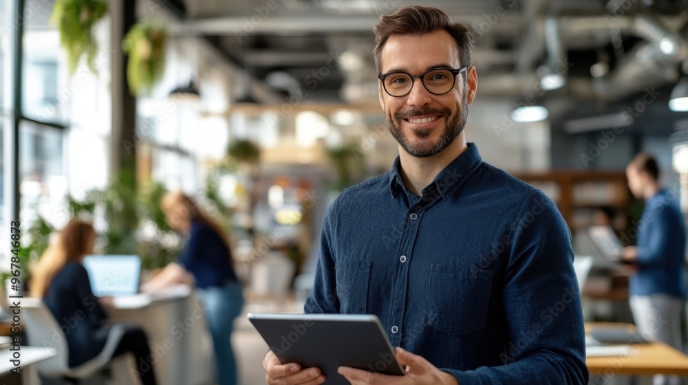 The Smiling Man with Tablet The Smiling Man with Tablet