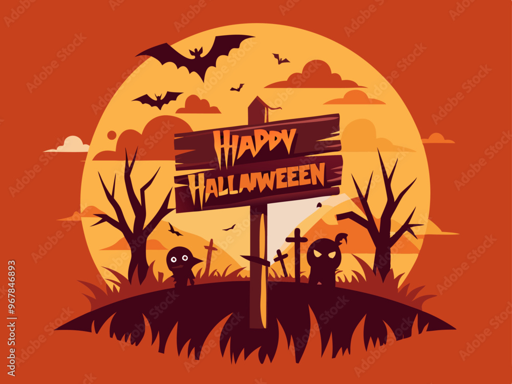 Realistic Halloween dead trees, bats flying at moon night background Social media banner promotion Realistic Halloween dead trees, bats flying at moon night background Social media banner promotion