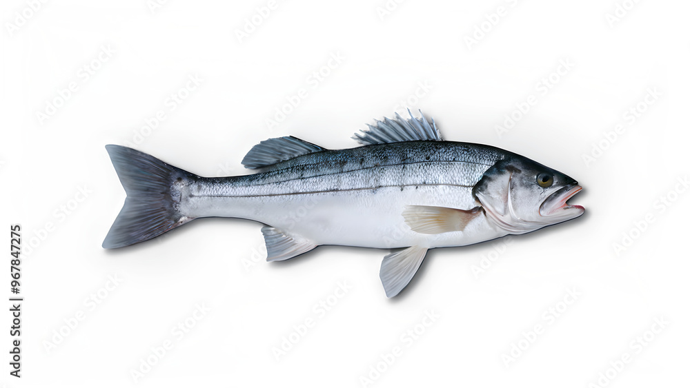 Naklejka premium seabass fish on a white background
