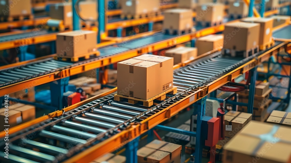 Bustling Logistics Hub Embracing Advanced Automation and Technology Solutions Bustling Logistics Hub Embracing Advanced Automation and Technology Solutions