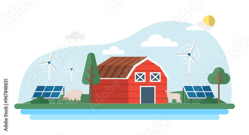 Solar energy vector illustration. Solar energy is efficient and environmentally friendly power source The utilization photovoltaic cells enables generation clean electricity The adoption alternative