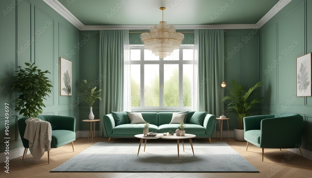 Photo interior modern design room 3d illustration; Photo interior modern design room 3d illustration;