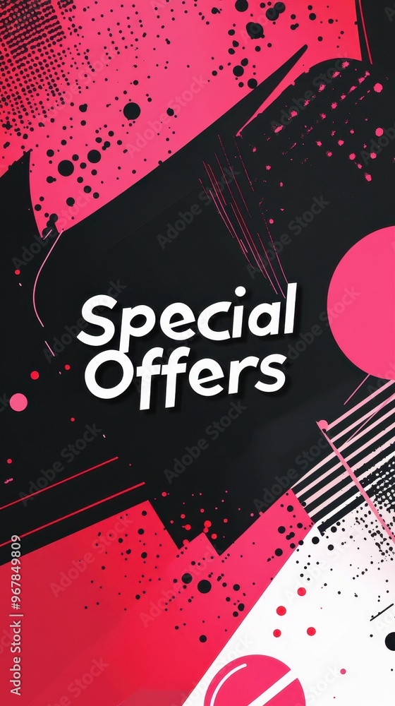 Obraz premium A striking minimalist design showcases the words special offers against a vibrant background, perfect for advertising promotions