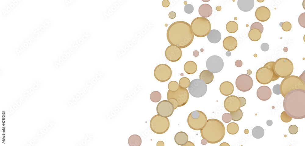 Glittering Spectacle: Captivating 3D Illustration of Glittery gold Confetti Glittering Spectacle: Captivating 3D Illustration of Glittery gold Confetti