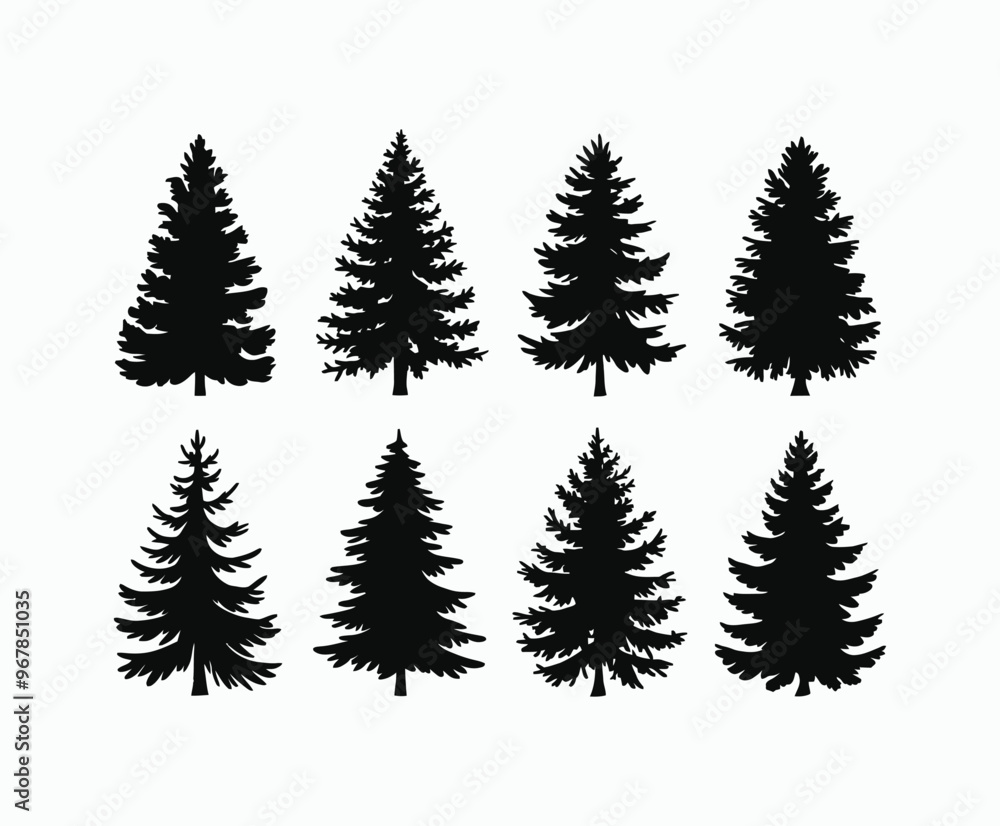Pine trees silhouette EPS vector file illustration template Pine trees silhouette EPS vector file illustration template