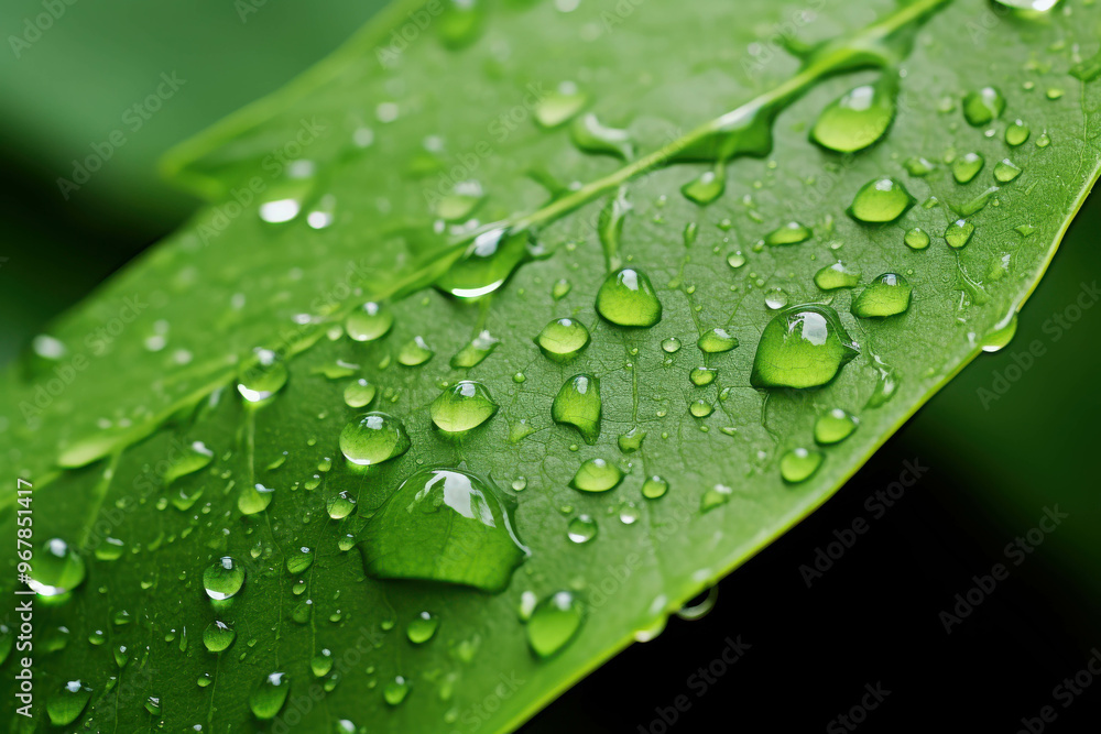 Dew-Kissed Leaf: A close-up macro shot capturing the beauty of dew droplets glistening on a vibrant green leaf, a delicate interplay of nature's artistry. Dew-Kissed Leaf: A close-up macro shot capturing the beauty of dew droplets glistening on a vibrant green leaf, a delicate interplay of nature's artistry.