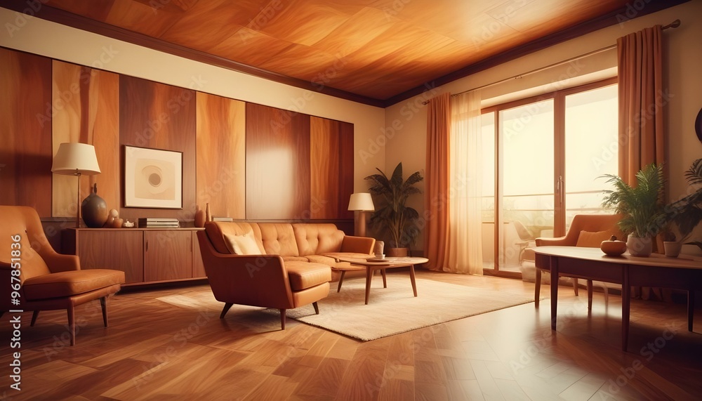 Fototapeta premium Photo interior modern design room 3d illustration;