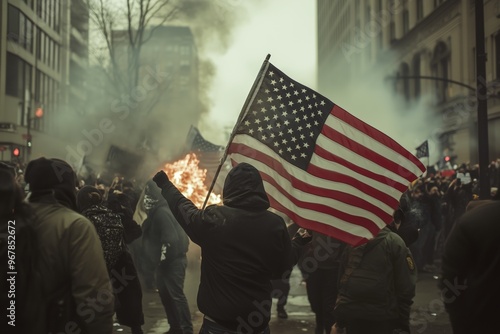 riot in a city in America