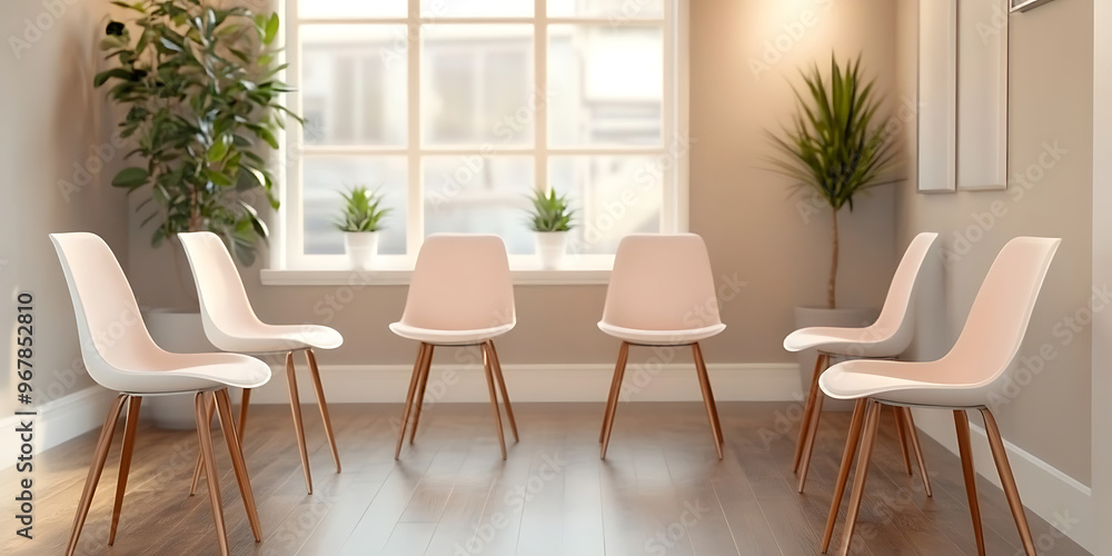 Obraz premium Intérieur contemporain avec des chaises minimalistes
