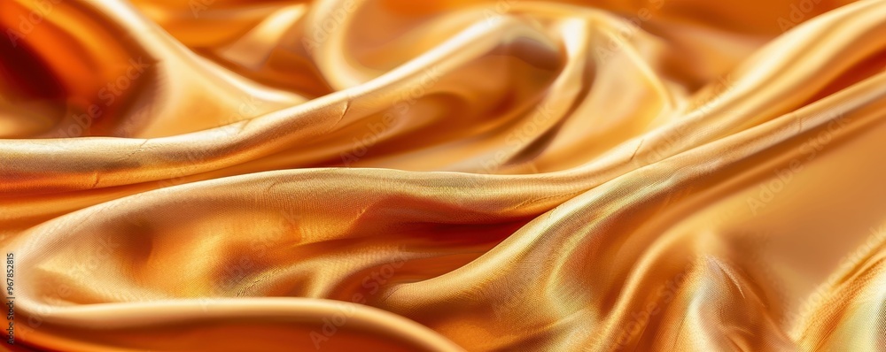 Abstract background of golden fabric with soft folds and textures. Abstract background of golden fabric with soft folds and textures.