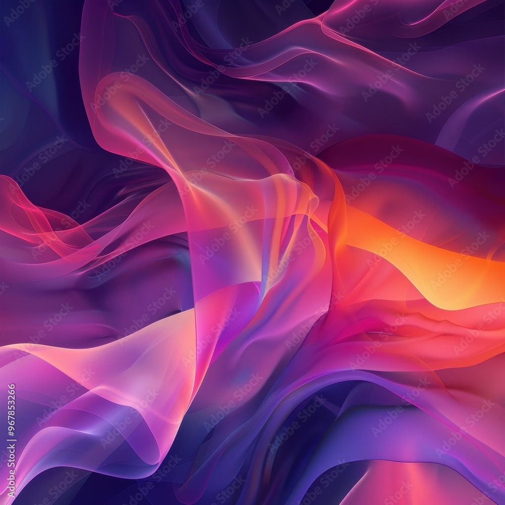 Abstract background with flowing, vibrant colors in shades of purple, pink, and orange. Abstract background with flowing, vibrant colors in shades of purple, pink, and orange.