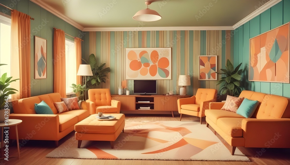 Fototapeta premium Photo interior modern design room 3d illustration;