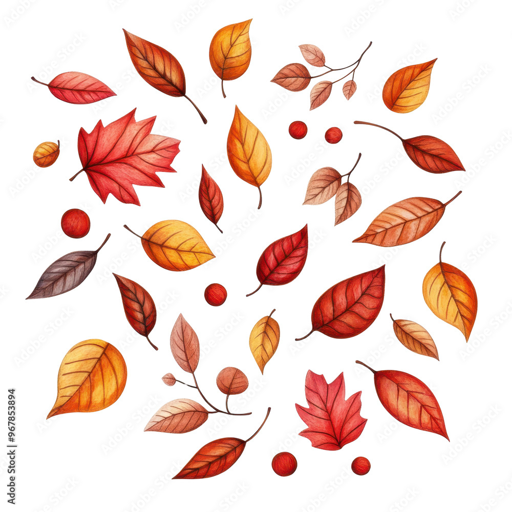 A vibrant collection of autumn leaves in varying shades of red, orange, and yellow, perfect for seasonal decorations. A vibrant collection of autumn leaves in varying shades of red, orange, and yellow, perfect for seasonal decorations.