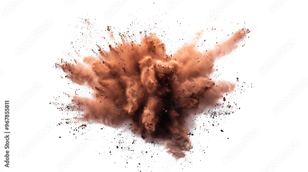 brown color explosion isolated on white brown color explosion isolated on white