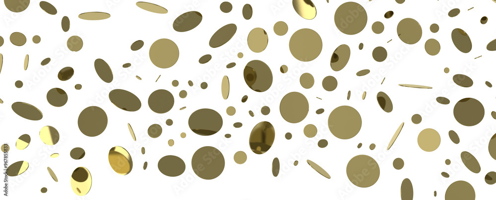 Golden serpentine confetti on transparent background. luxury isolated Golden serpentine confetti on transparent background. luxury isolated