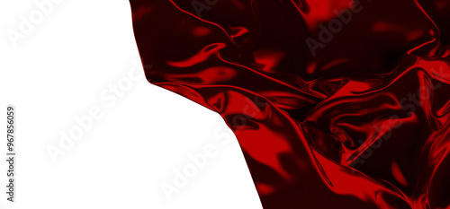 Smooth elegant red cloth on transparent background