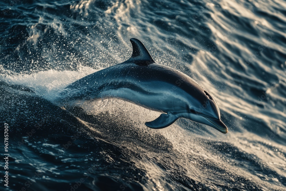 Fototapeta premium Dolphin Leaping Through the Waves